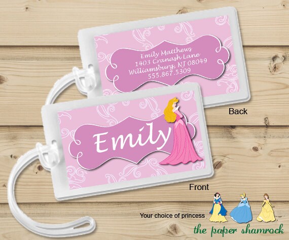 Princess - Luggage Tag, Bag Tag, Backpack Tag, ID Tags, Personalized, Custom Il_570xn
