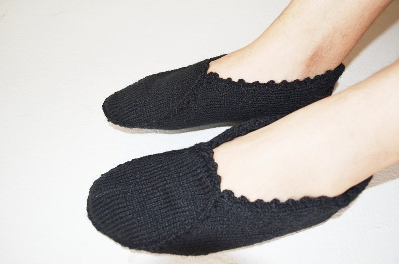 diabetics warm Black slippers men for knit  dad  slippers for Home ,boss,Gifts  For Booties Men