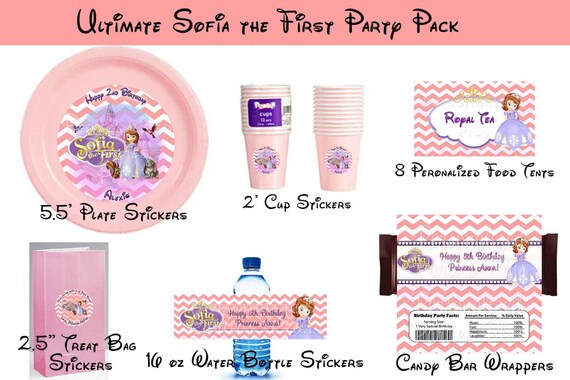 Sofia the First birthday party Pack in pink chevron: DIY Printable Il_570xn