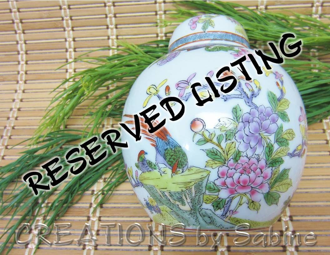 Macau Temple Jar Vase Container Urn, Peonies, Magnolia Flowers, Birds, Butterflies, Tree, Asian Vintage RESERVED LISTING