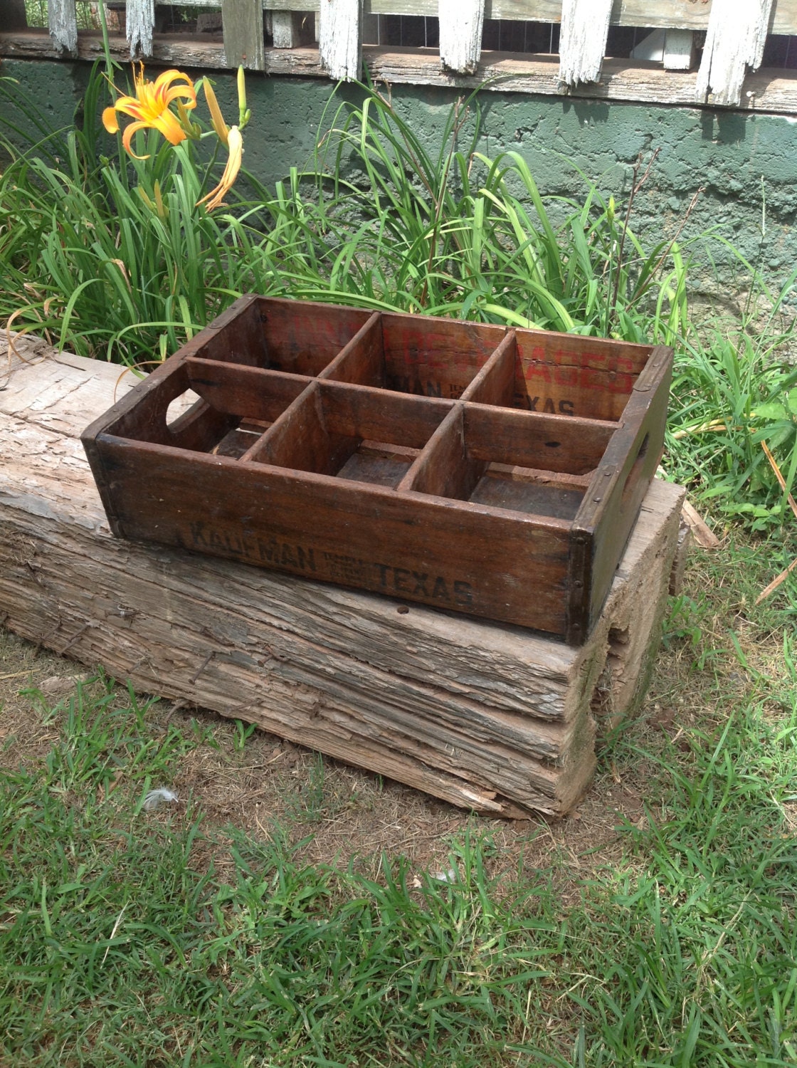 Vintage Wooden Milk Carrier Bottle Crate by territoryhardgoods