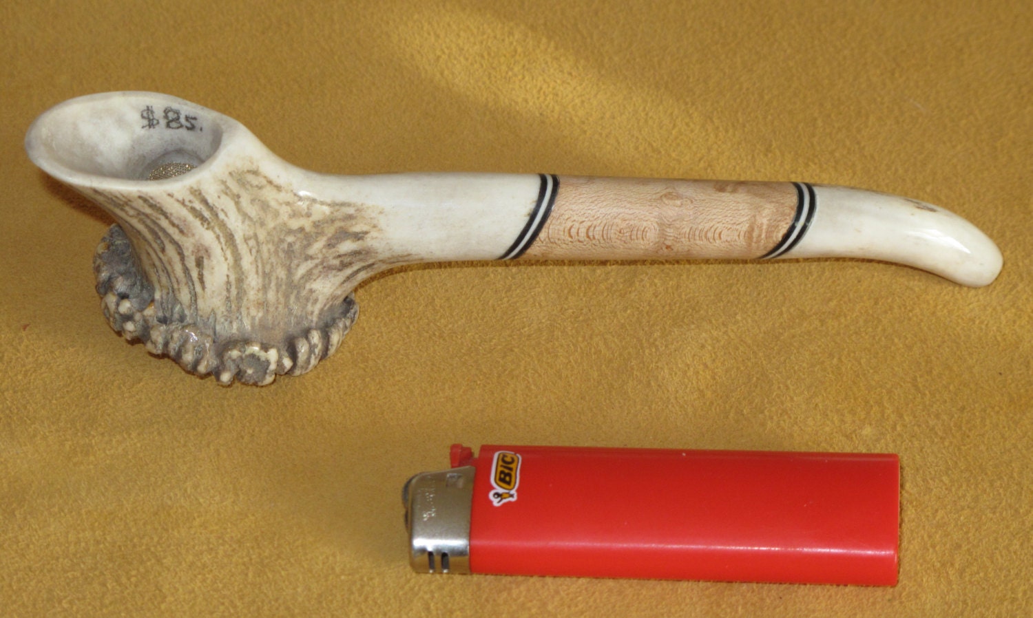 Custom Exotic Antler Smoking Pipe