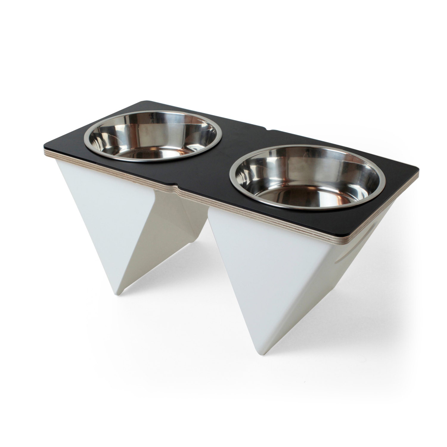 Modern minimalist Elevated Pet bowls for medium by dripmodule