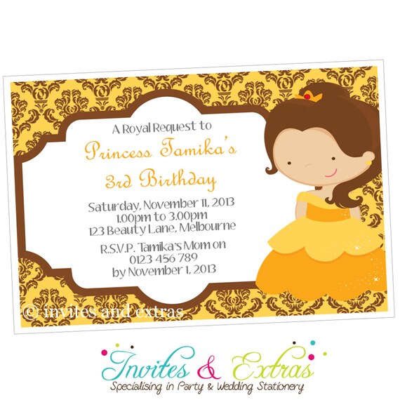 Princess Party Invitation Rose Princess Personalized Printable (M2M Code: 6473) Il_570xn