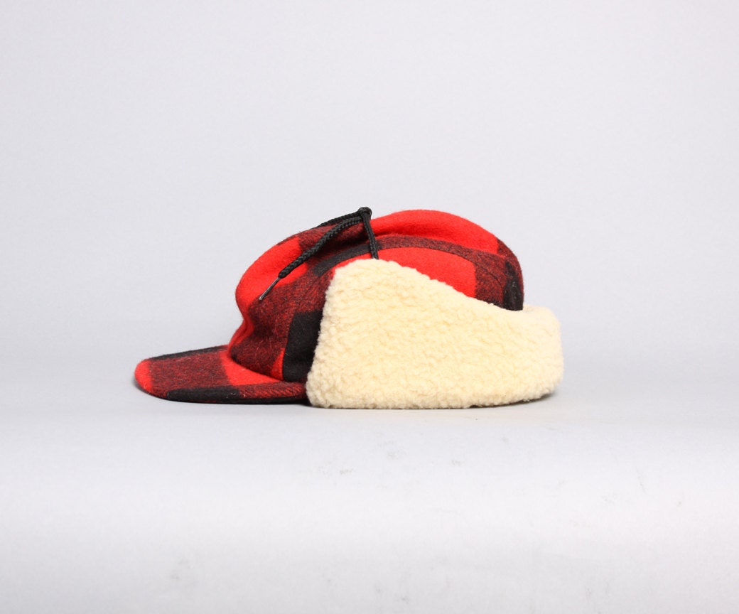 80s FILSON Hunting HAT / Buffalo Plaid Wool by ToughLuckVintage