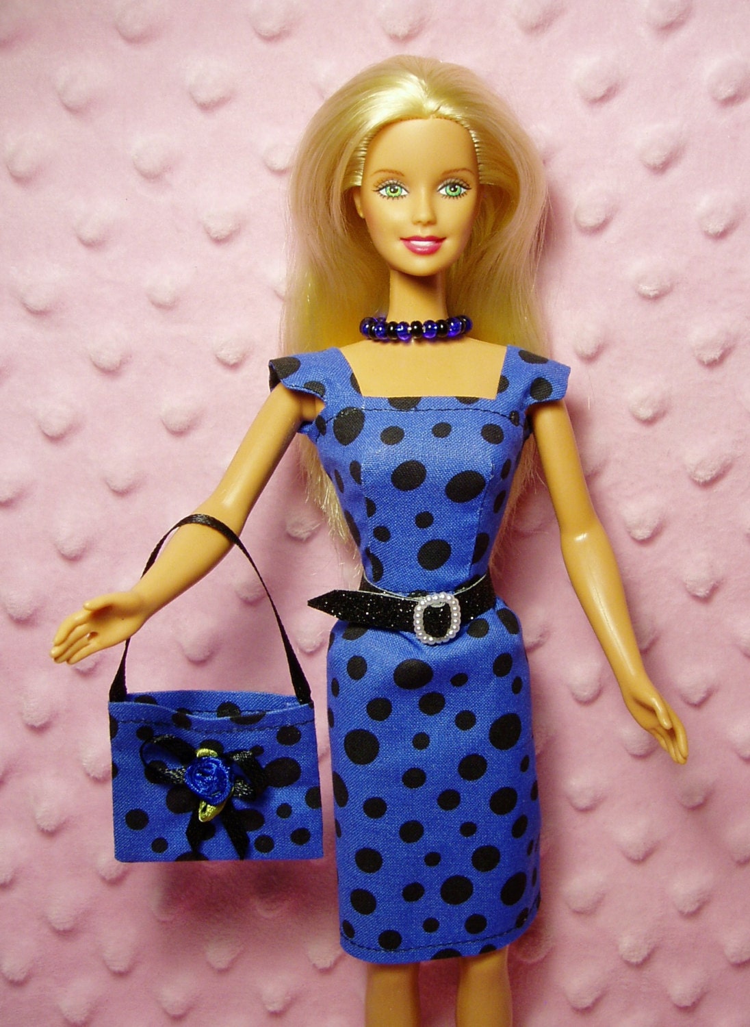 Barbie Dress Blue Polka Dot Sheath Dress Purse by Barbieoutfits