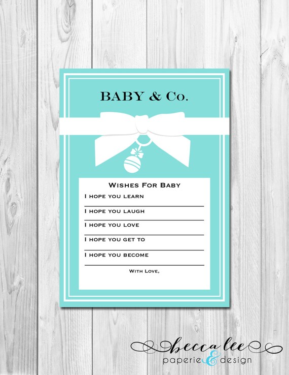 INSTANT DOWNLOAD - Baby & Co - Well Wishes for Baby - Tiffany Theme - DIY - Printable Il_570xn