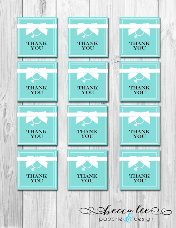 INSTANT DOWNLOAD - Bride & Co Favor Tags - Tiffany Inspired Bridal Shower - DIY - Printable Il_570xn