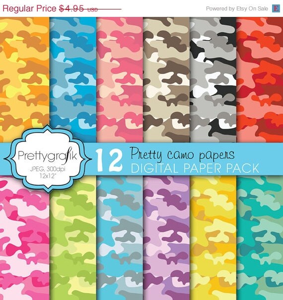 40% OFF SALE camouflage digital paper, commercial use, scrapbook papers, background - PS614 Il_570xn