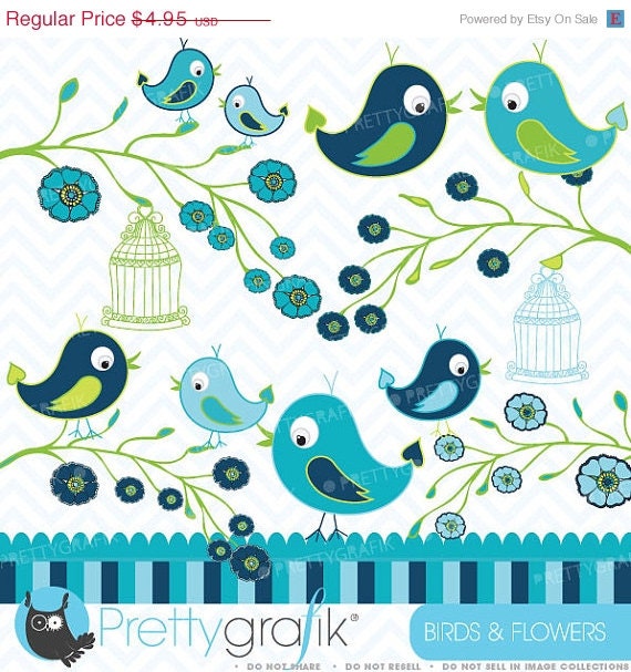 70% OFF SALE Birds and Flowers clipart commercial use, vector graphics, digital clip art, digital images - CL424 Il_570xn