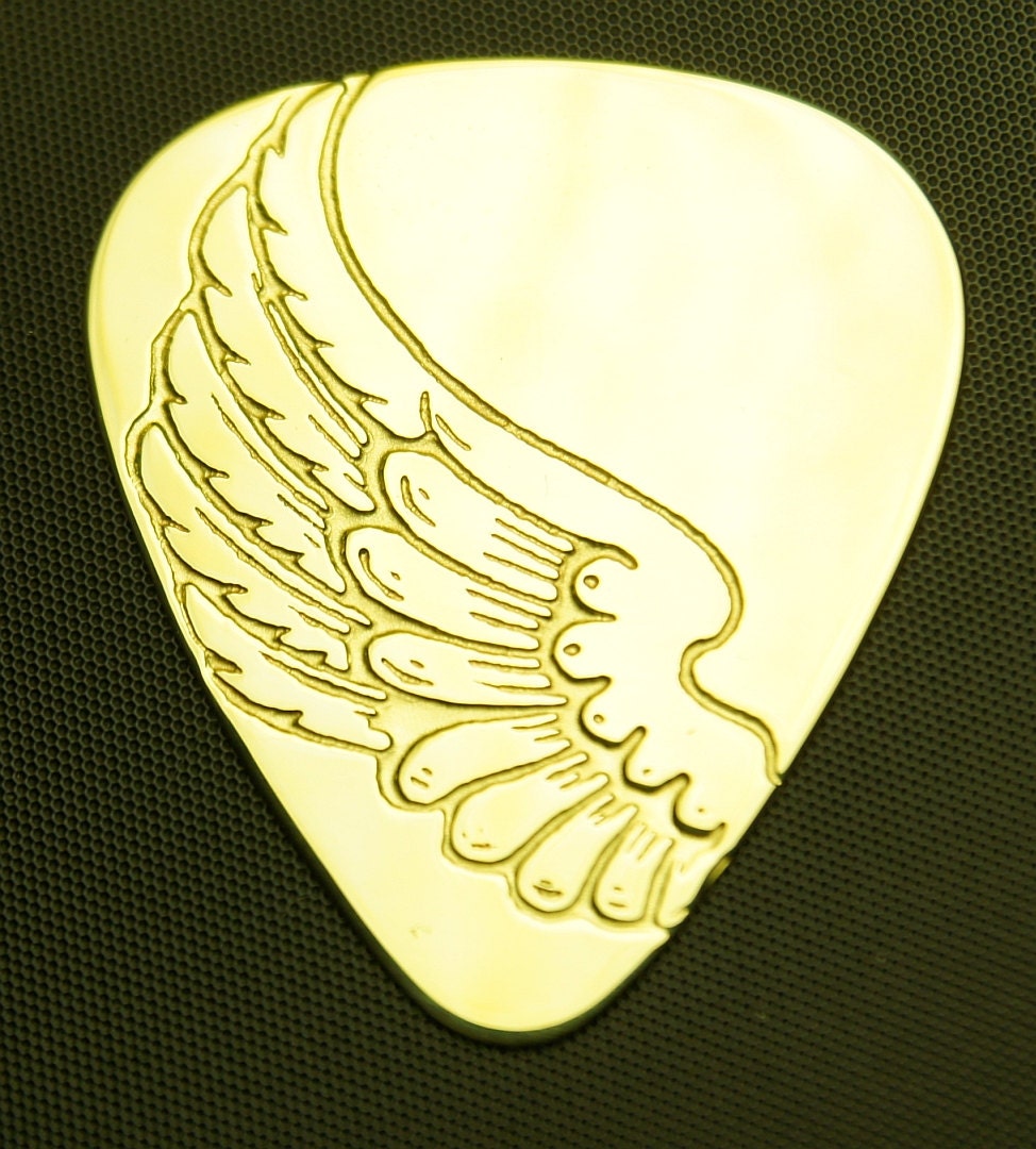 Angel Wing Brass Guitar Pick by ColemanCustomPicks on Etsy