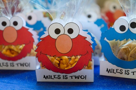 Sesame Street inspired Favor Bags/Treat Bags (set of 10) Personalized Il_570xn