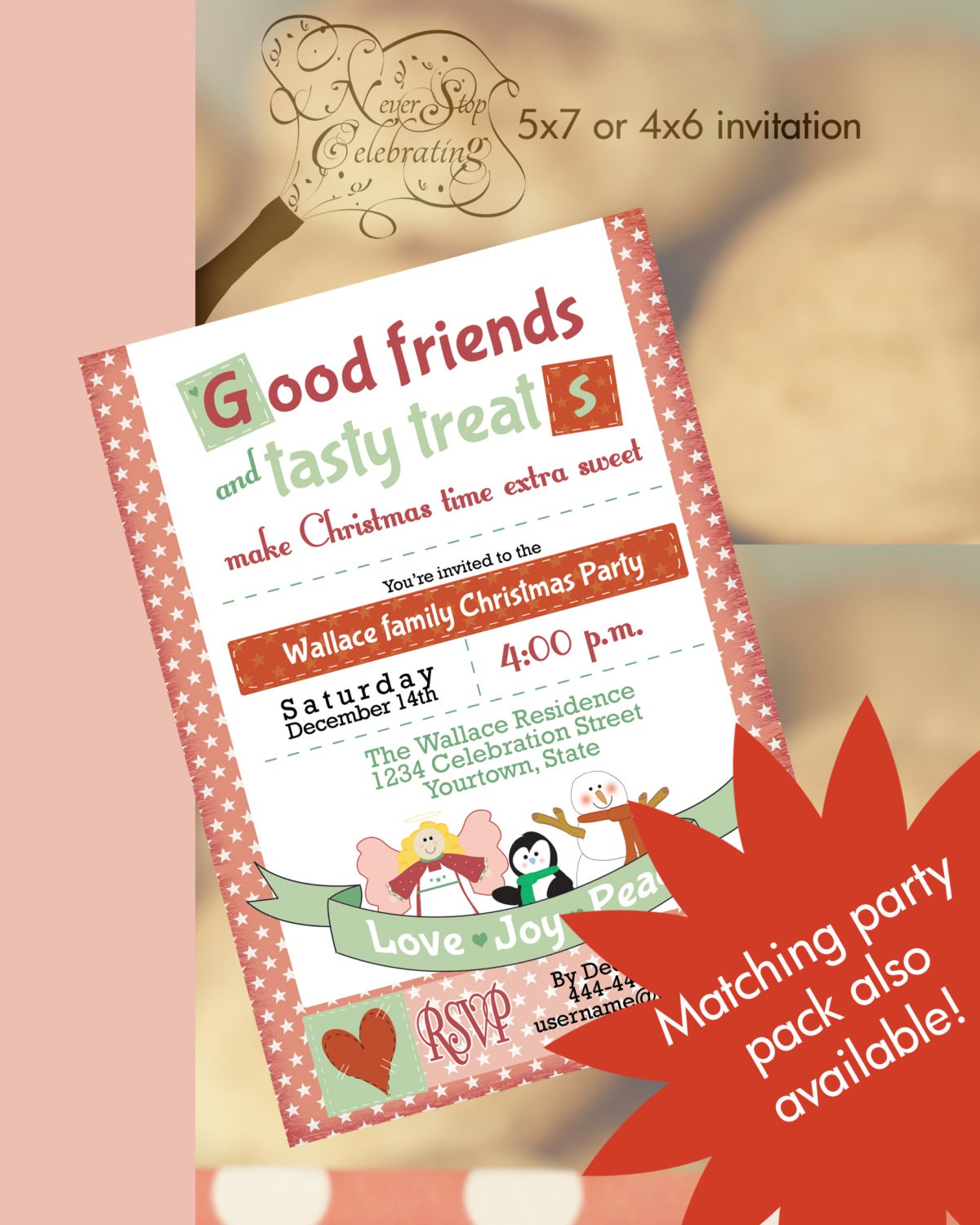 Homespun Christmas Party Invitation Il_570xn