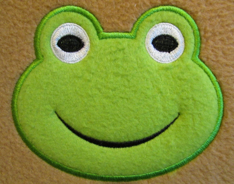 Frog Applique Embroidery Design Instant by OrangeCatEmbroidery
