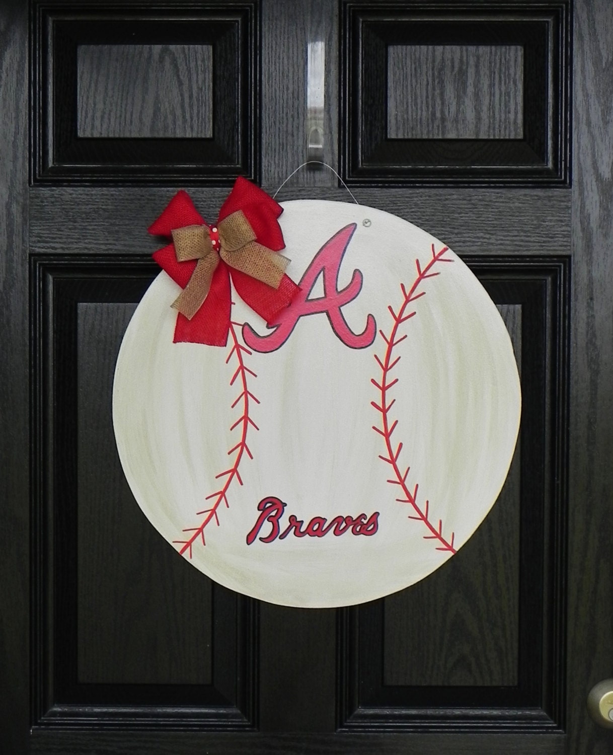 Items similar to Wooden Baseball Door Hanger on Etsy