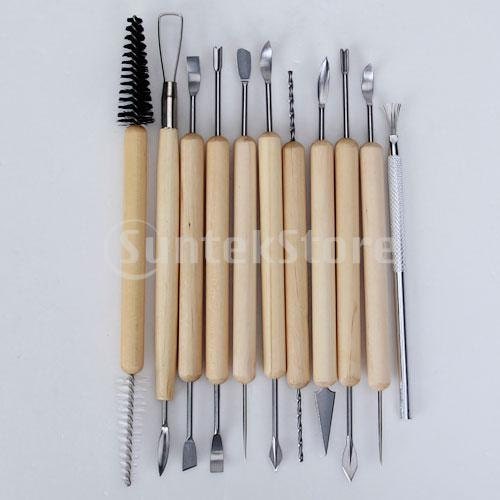 11 pcs Pottery Clay Sculpture Carving Tool Set by SusanSupply