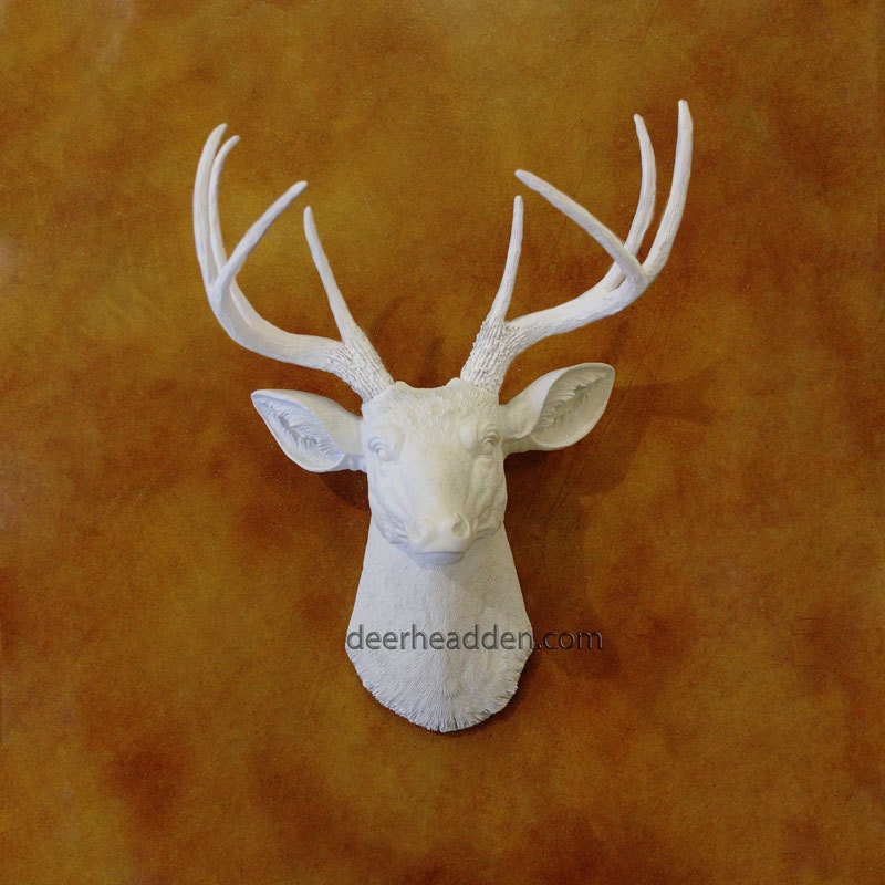 large white resin deer head