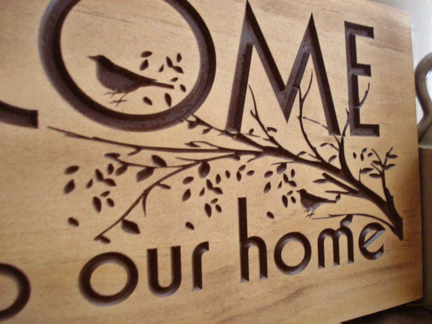 Carved Wooden Welcome Sign Nature inspired by BenchmarkSignsGifts