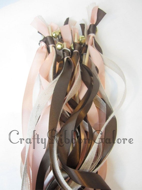 150 Wedding Wands Triple streamers with bells. Ribbons and/or lace your choice of colors. Il_570xn