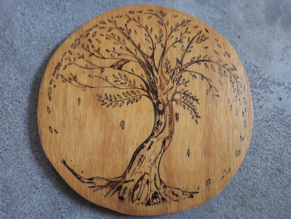 tree of life wood burning. very traditional by everythingINmind
