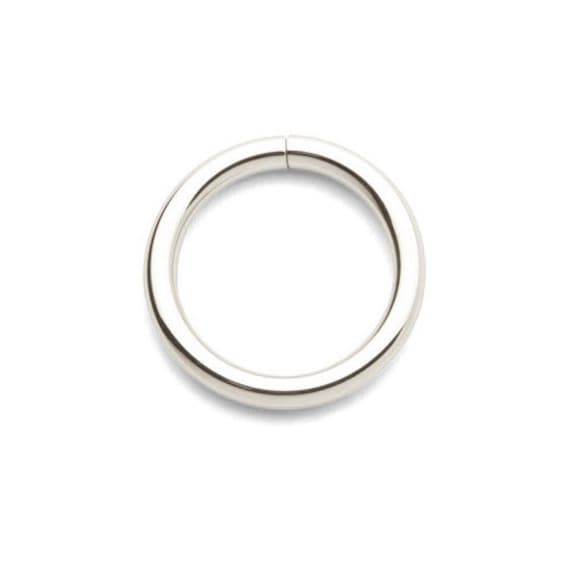 14K Solid White Gold Seamless Ring - Continuous Nose Hoop Ring - 22 ...