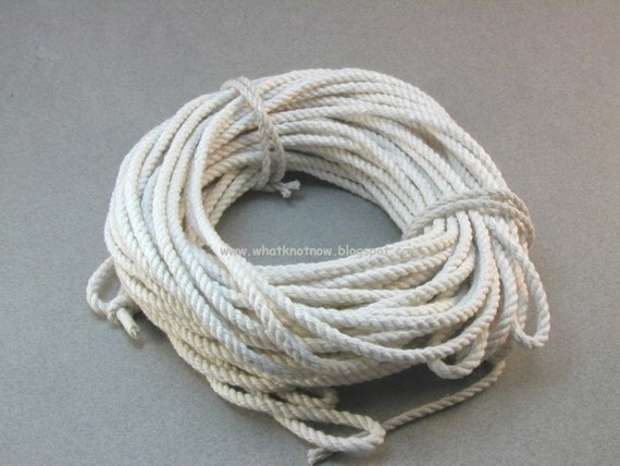 bulk cotton cord in natural white and hand dyed by