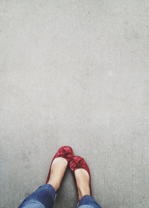 The Red Shoes, 5x7 Print, Portrait Photography, Abstract Art, Minimalist Art, Red Decor, Dreamy Photography, Shoes, Home Decor, Urban Art - riotjane