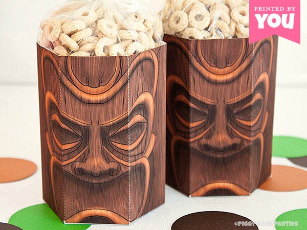 TIKI Treat Box : DIY Printable Hawaiian Luau Tiki Idol PDF - Instant Download Il_570xn
