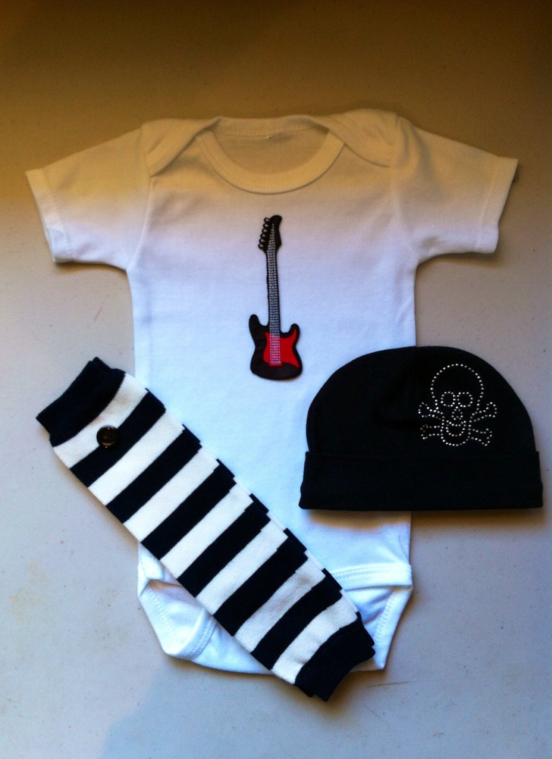 Rocker Baby Boy or Girl Rocker Outfit Legwarmers w by solcreator