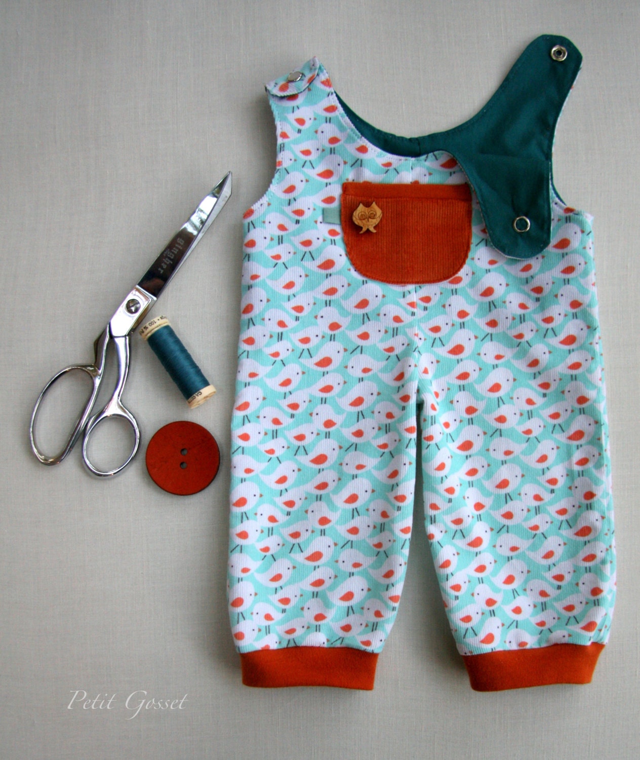Doll Overalls PDF Sewing Pattern and Tutorial by Petit Gosset 1820"