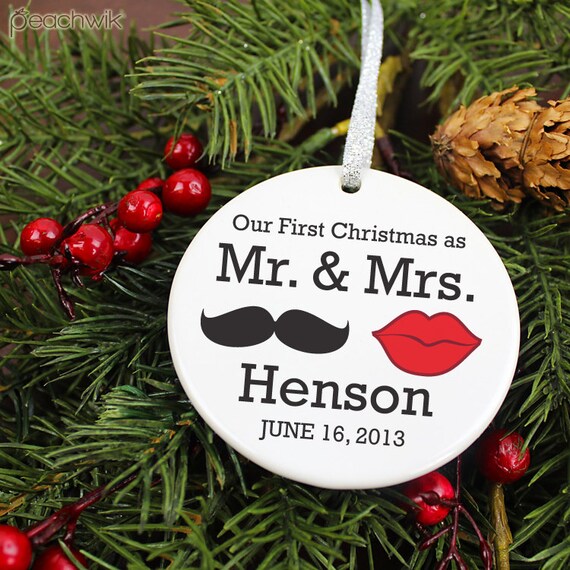 our first christmas as mr and mrs ornament red lips by our first christmas as mr and mrs ornament red lips by