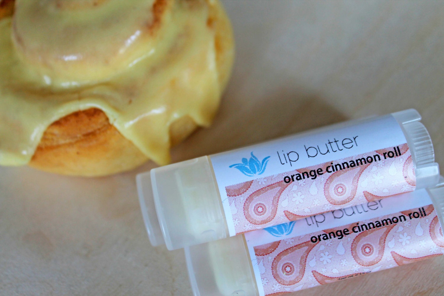 Orange Cinnamon Roll lip butter, Fall 2013 Collection, natural vegan gluten-free lip balm