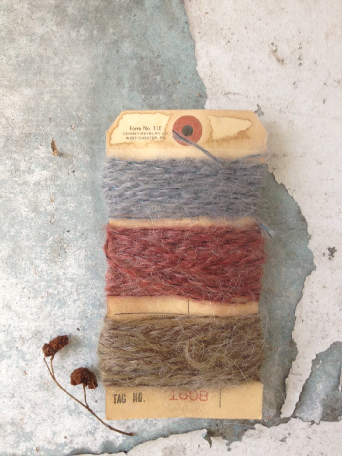 30 yds. of Vintage Wool Yarn/Wrapping/Natural Ribbon/Scrapbooking/Pale Blue/Salmonl/Wheat/Natural Embellishments - MarchHareMade 30 yds. of Vintage Wool Yarn/Wrapping/Natural Ribbon/Scrapbooking/Pale Blue/Salmonl/Wheat/Natural Embellishments - MarchHareMade