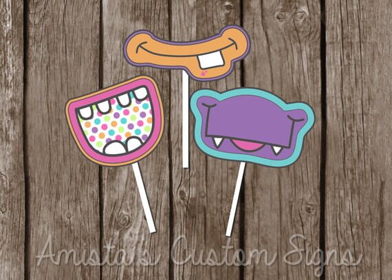 6 PRINTABLE Monster Mouth Photo Props. by HilltopCustomDesigns