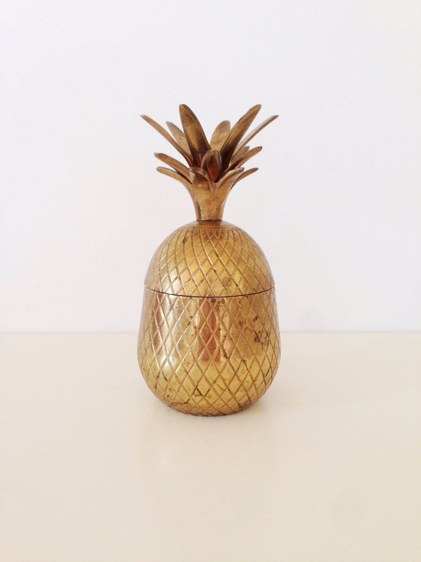 Vintage Brass Pineapple Ice Bucket 7.5"