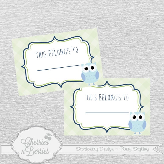 Back to School. Printable Owl Labels. Instant Download. Il_570xn