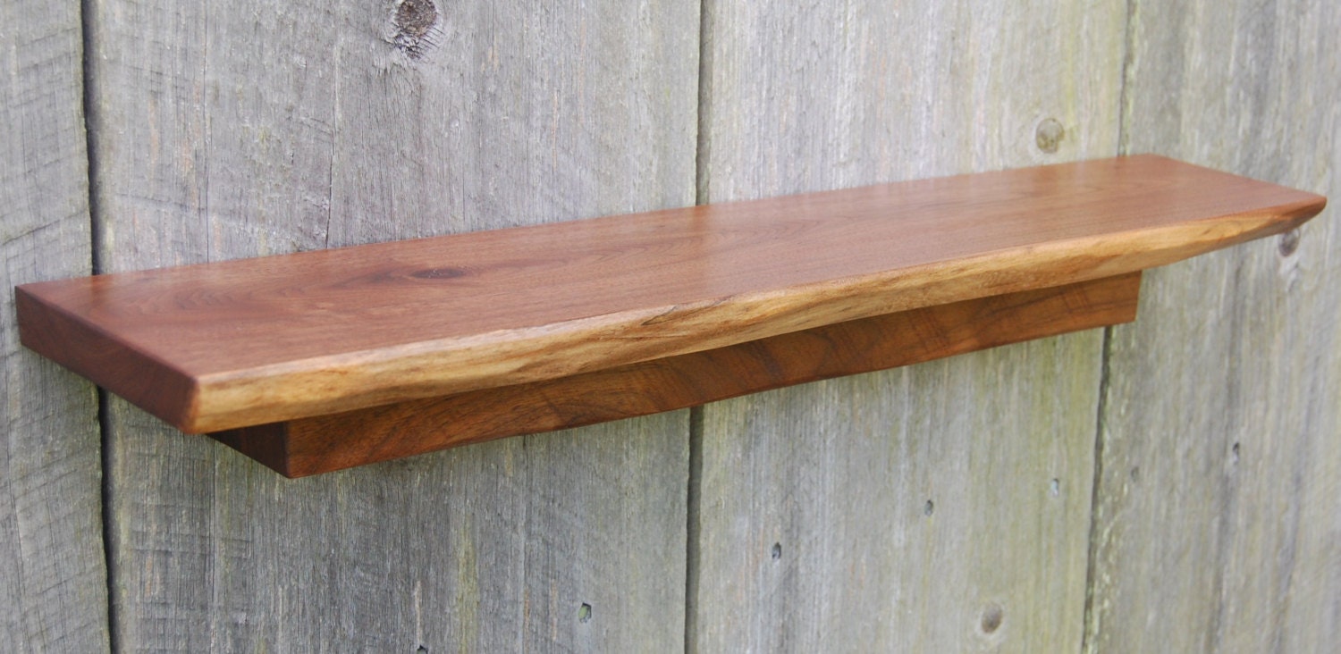 Live Edge Walnut Floating Shelf by on Etsy