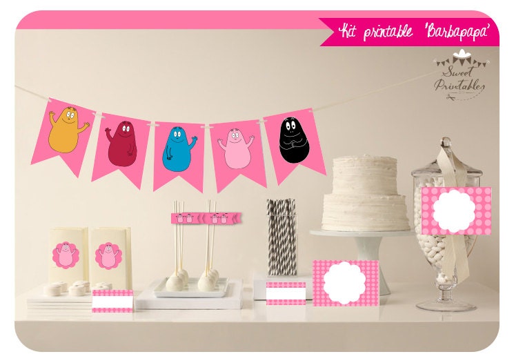 Kit Party Printable "Barbapapa" /// Instant Download Il_570xn