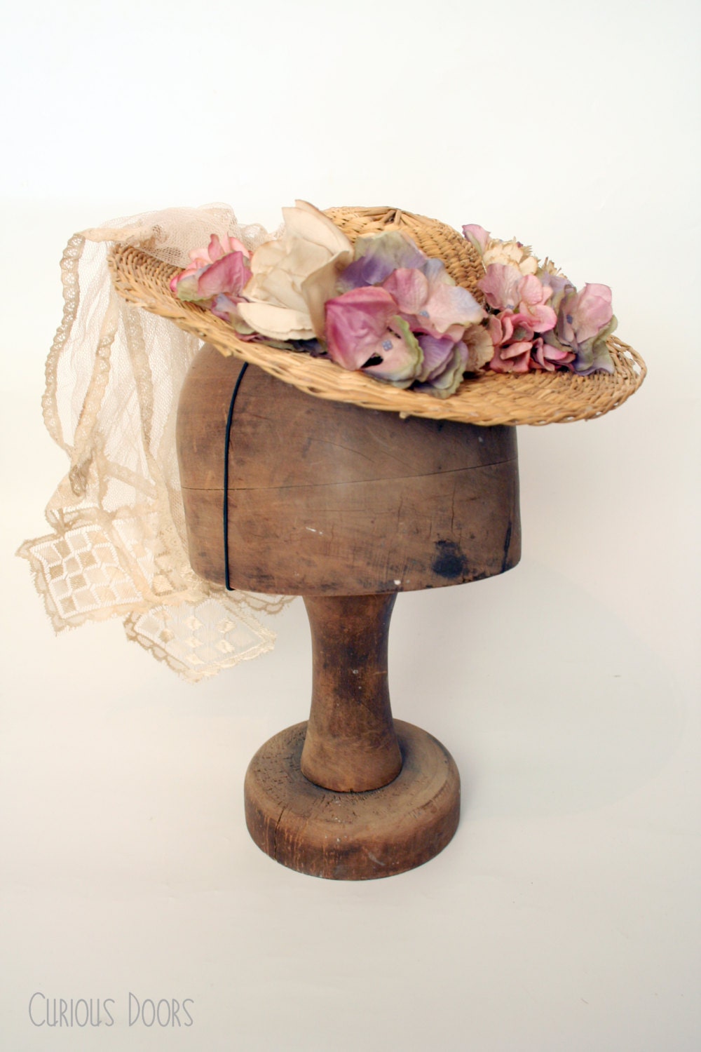 Victorian Style Tea Hat for Women straw hat with by CuriousDoors