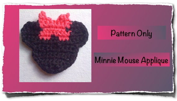 Minnie Mouse Crochet Applique, Minnie Mouse Pattern, Crochet Pattern, Minnie Mouse - ExclusiveProductions