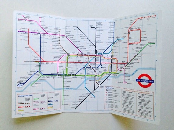 London Underground Pocket Map Old Map from by AmericanProspecting