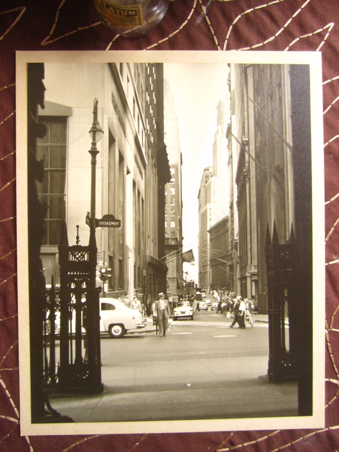 Lower Broadway, New York City, 1955... Vintage Photo... 8 x 10 inches... 1950's Original City Snapshot Photograph