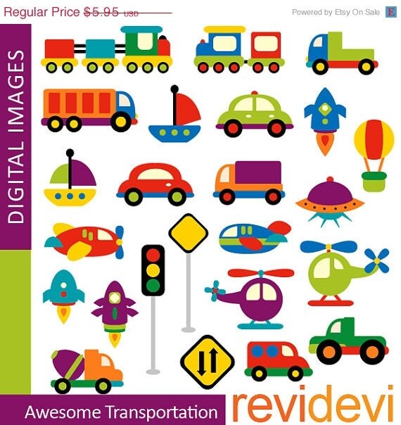 SALE 40% OFF Transportation clip art - Awesome Transportation 07333 