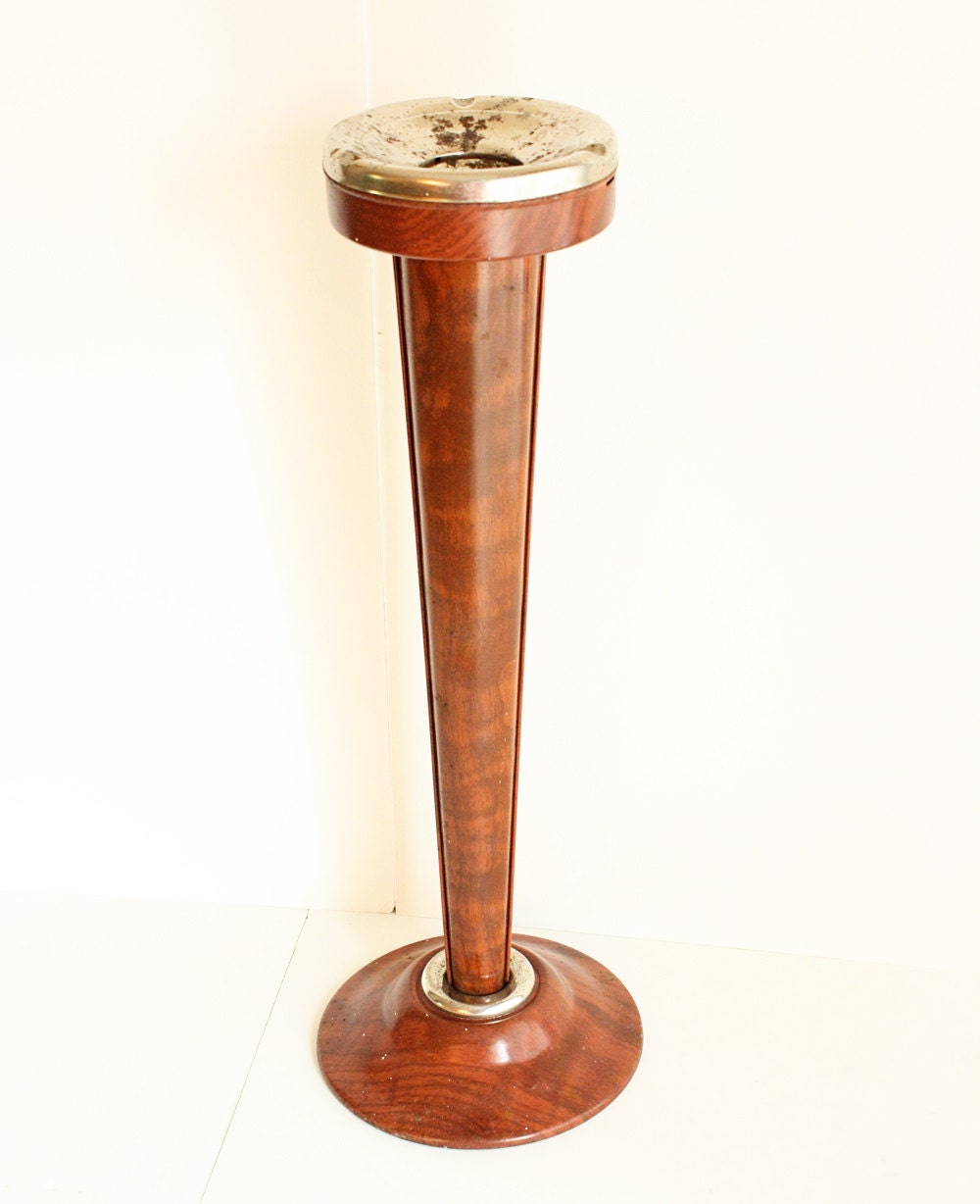 Vintage ashtray stand ash tray stand metal by OldCottonwood