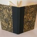 Blank book journal unlined -black and mustard English Garden (6x9in.) - Ready to ship