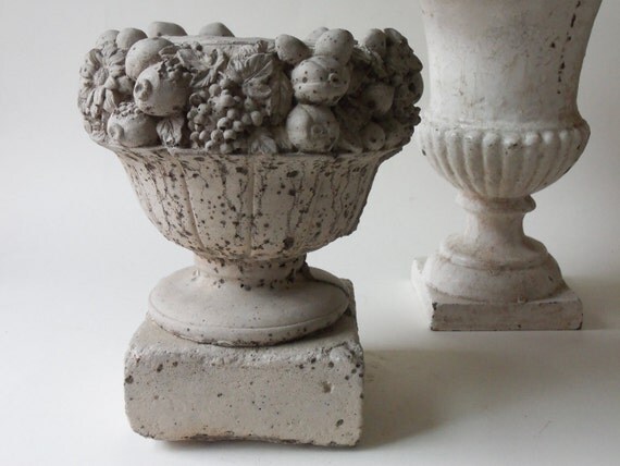 cement fruit flower urn
