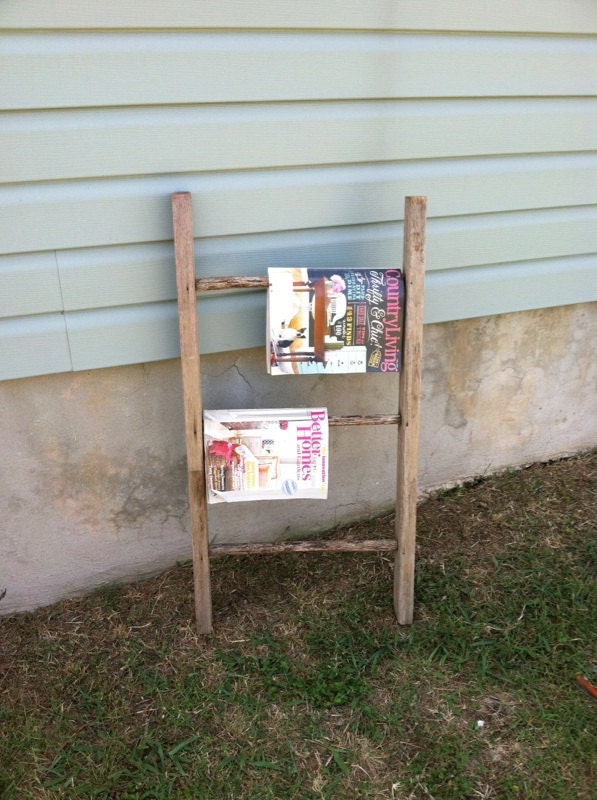 Vintage Wooden Ladder Repurposed Headboard by TimelessNchic
