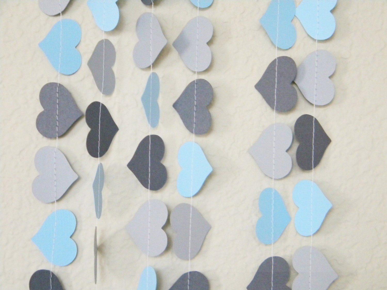 Light Blue Gray Dark Grey Fancy Hearts Paper Garland Photo Booth Prop, Birthday Party, Nursery, Baby or Bridal Shower 10 feet - TheKraftRoom Light Blue Gray Dark Grey Fancy Hearts Paper Garland Photo Booth Prop, Birthday Party, Nursery, Baby or Bridal Shower 10 feet - TheKraftRoom