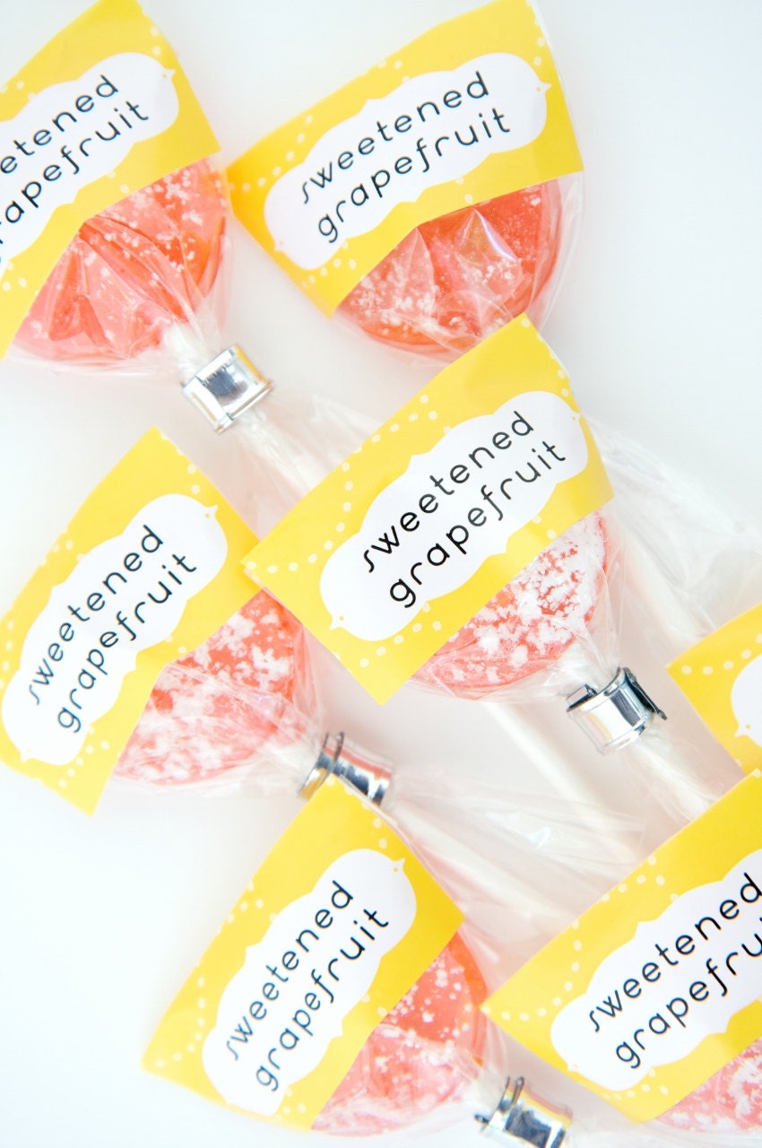 12 Sweetened Grapefruit Lollipops Natural by ThisCharmingCandy