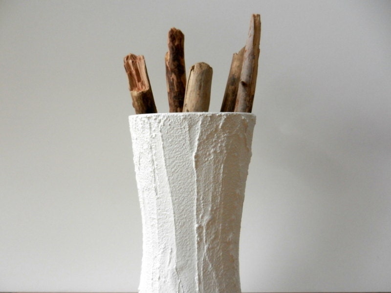 White Vase Modern Country Cottage / handcrafted vase / white decor / Carriage Oak Cottage - CarriageOakCottage